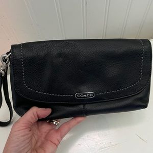 Coach leather wallet wristlet